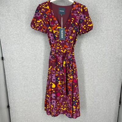 ModCloth Sweetest Occasion Midi Dress Size S Purple Floral Mushroom 70 Retro NEW