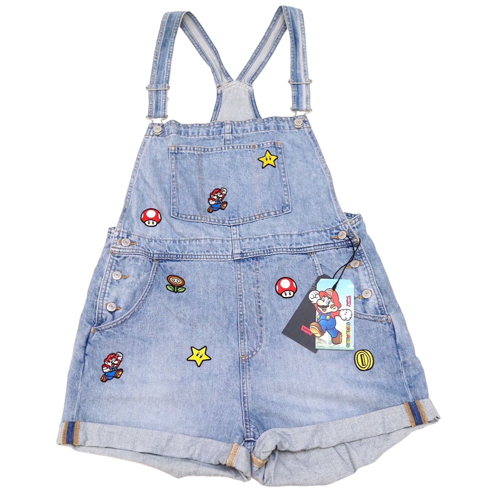 Levi's X Super Mario Brothers Vintage Shortalls Overalls XS Levi's X Super Mario Brothers Vintage Shortalls Overalls XS