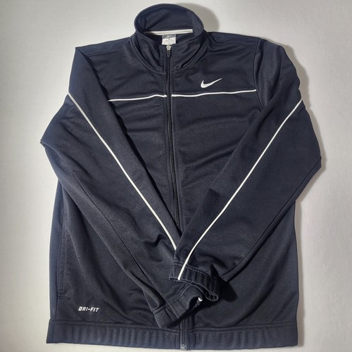 Nike Air Dri Fit Track Jacket Mens sz M Black White Warm Up