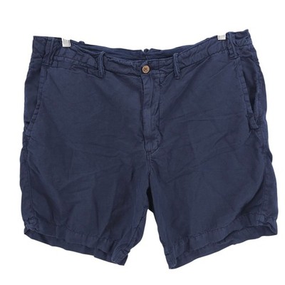 POLO RALPH LAUREN Navy Blue Linen Cotton Shorts Casual Chino 7" Inseam Size 38