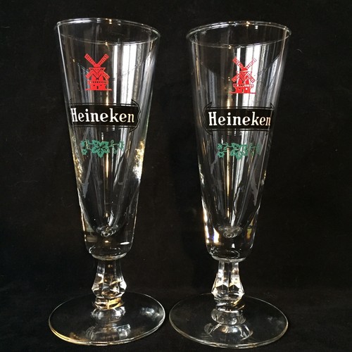 Heineken Beer Set of 2 New Classy Style Pilsner Type Drinking Glasses