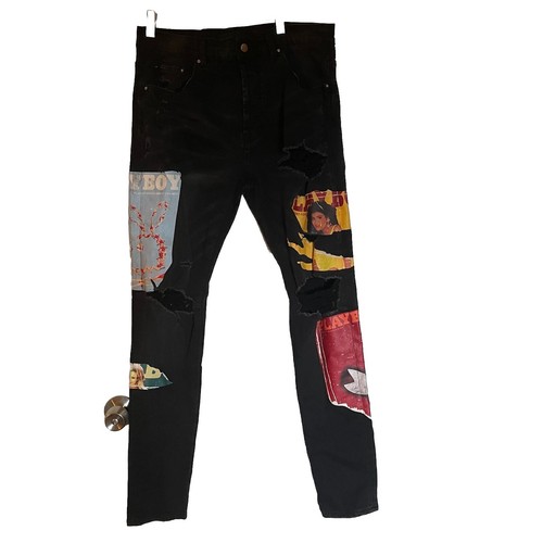 AMIRI PLAYBOY MAGAZINE JEAN 30 デニム ジーンズ Amiri Playboy Magazine Jean In Black In Aged Black - 30% Off