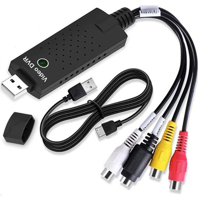 Video Capture Card USB 2.0 Audio Device Old VHS Mini DV Hi8 DVD VCR to Digita...