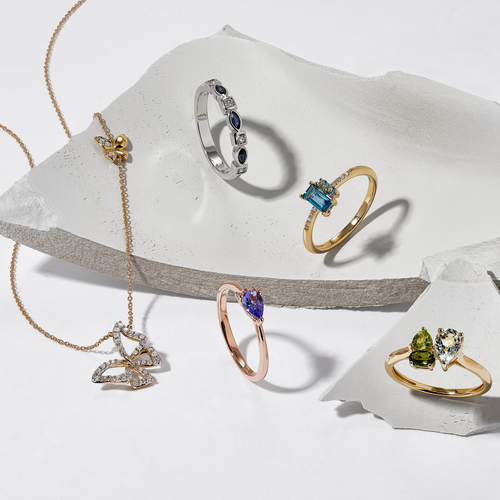 Pre-owned Welry Pear-cut Tanzanite Ring With White Topaz In Rose Gold, Size 7