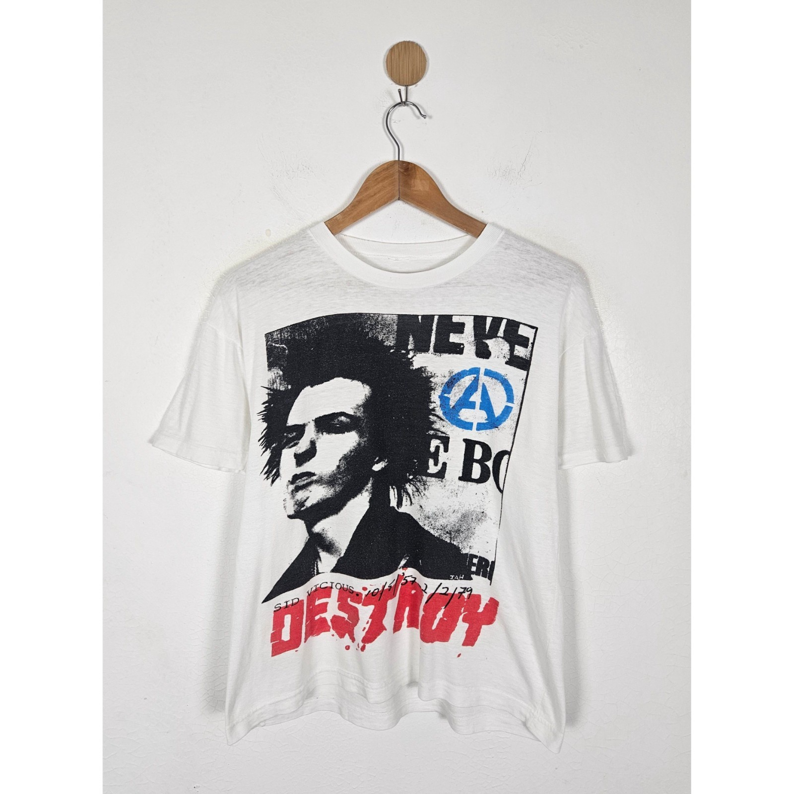 VTG Sid Vicious Destroy tee shirt punk sex pistols all sizes White PA11089