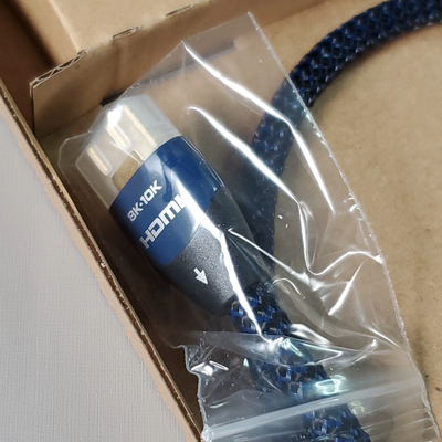 AUDIOQUEST Sky 48 2.5' 4K-8K-10K In-Wall HDMI Cable Blue/Black (New Other)