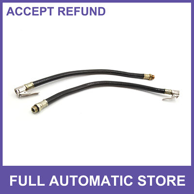 TWO Rubber Air Hose Chuck Tire Pressure Inflator Custom for Car Motorcycle