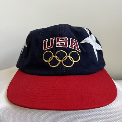 USA Olympics Vintage Champion Labeled SnapBack Hat Sponsored by BMW