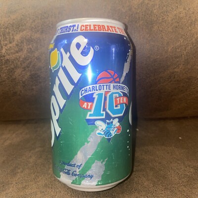 Charlotte Hornets Vintage 1997-98 Empt 10th Anniversary Commemorative Sprite Can
