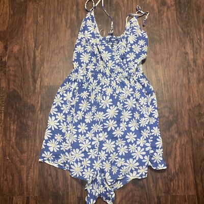 NWT American Eagle Outfitters Womens Blue Daisy Floral Romper Sz XL