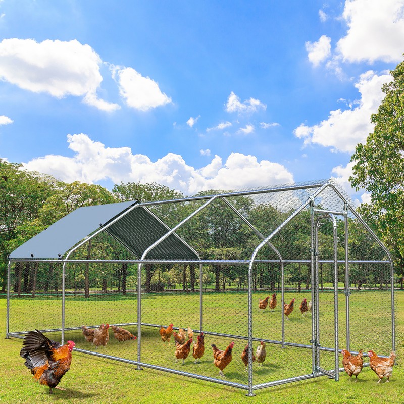 Large Metal Chicken Coop Walk-in Poultry Cage Hen Run House Duck House Rabbits