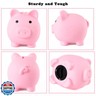 PandaEar Piggy Bank, Unbreakable Cute Plastic Coin Bank for Boys and Girls, Large Money Saving Bank, Shatterproof Pig Money Box, Fun Gift for Children Birthday, Christmas, Halloween (Pink)