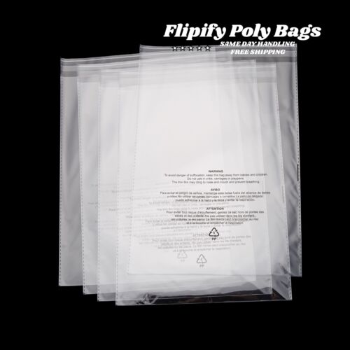 Poly Bags Suffocation Warning Clear 1.5 mil Merchandise Apparel for Amazon