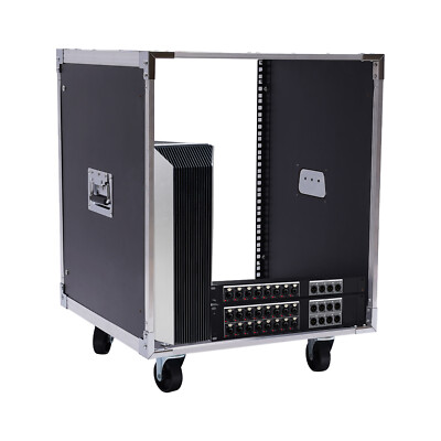 12U Cabinet Rolling Network Rack Audio Studio Video Telecom Equipment Rack Black
