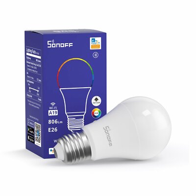 1/2 Pack Sonoff WiFi Smart LED Light Bulb Dimmable App Remote Works Alexa Google
