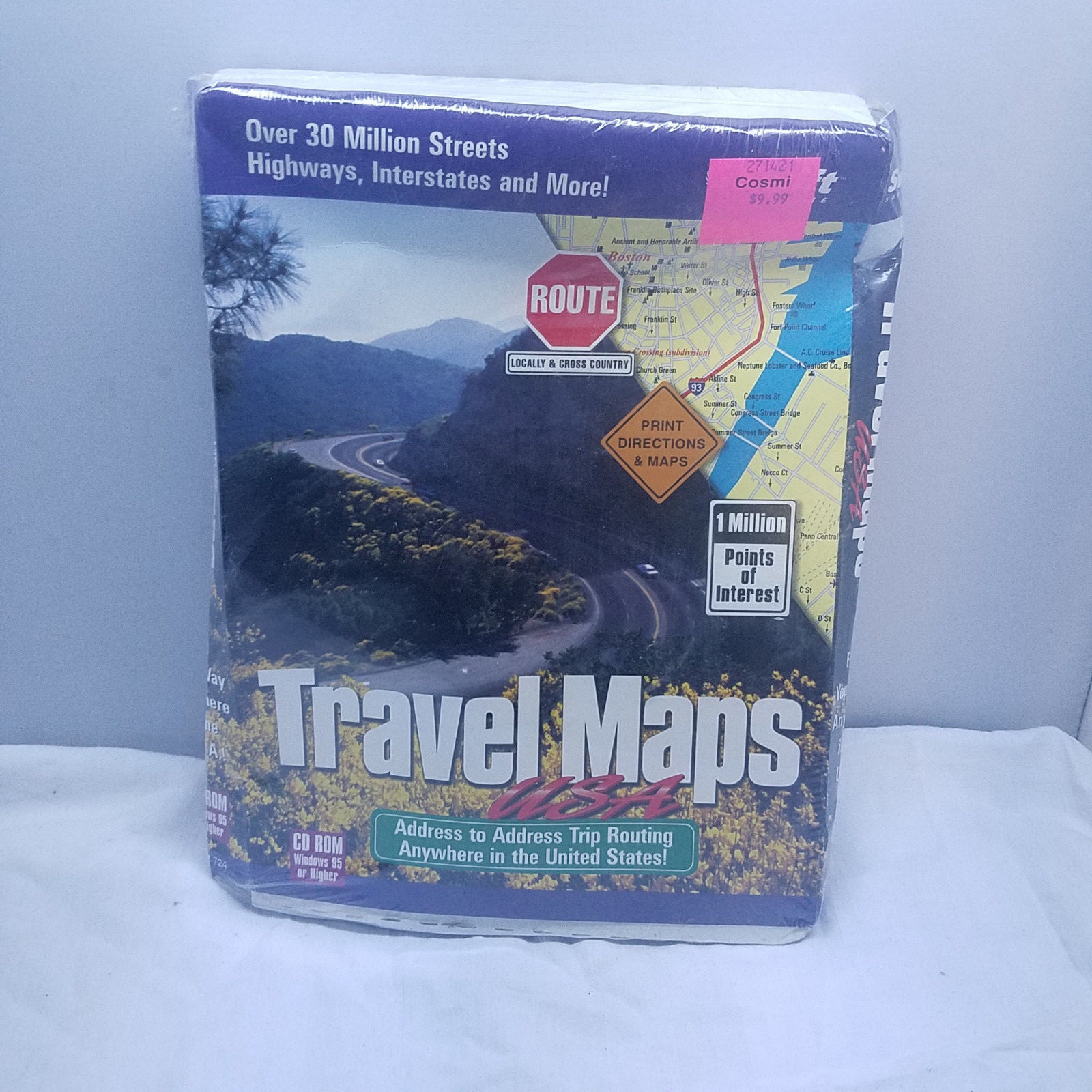 【C】DVD Travel Maps USA - Windows 95 & Higher PC CD-ROM Trip Planner