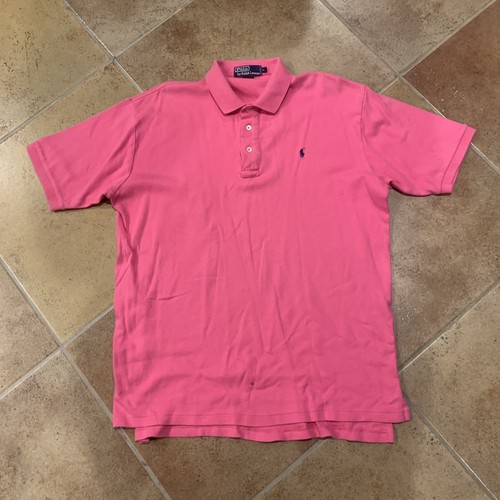 Vtg Polo Ralph Lauren Polo Shirt Mens Large Solid Pink