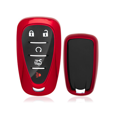 Red TPU Soft Full Cover Smart Key Fob Cover Case For Chevrolet Camaro 2016-up