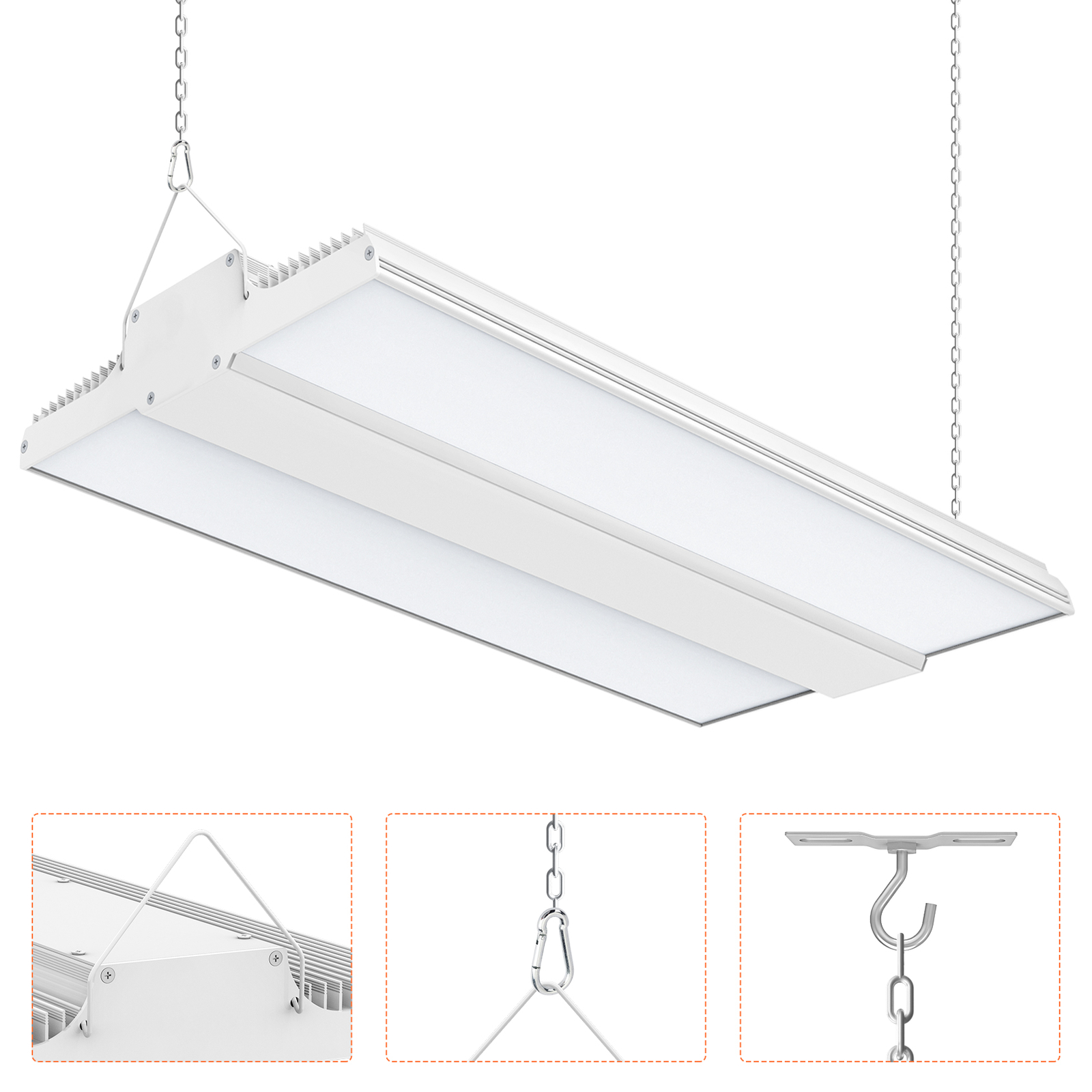 400W LED Linear High Bay Light, 60000LM Commercial Shop Lights Fixture 5000K