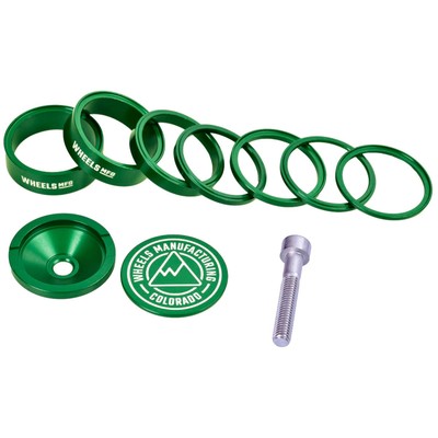 Wheels Mfg StackRight Pro Headset Spacer Kit, 1-1/8'' Green