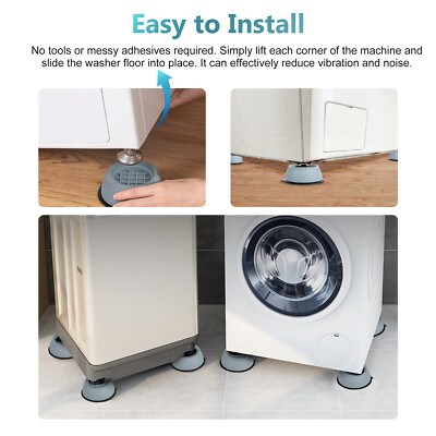 8PCS Anti Vibration Washing Machine Mats Support Anti-Slip Rubber Feet Base Pads