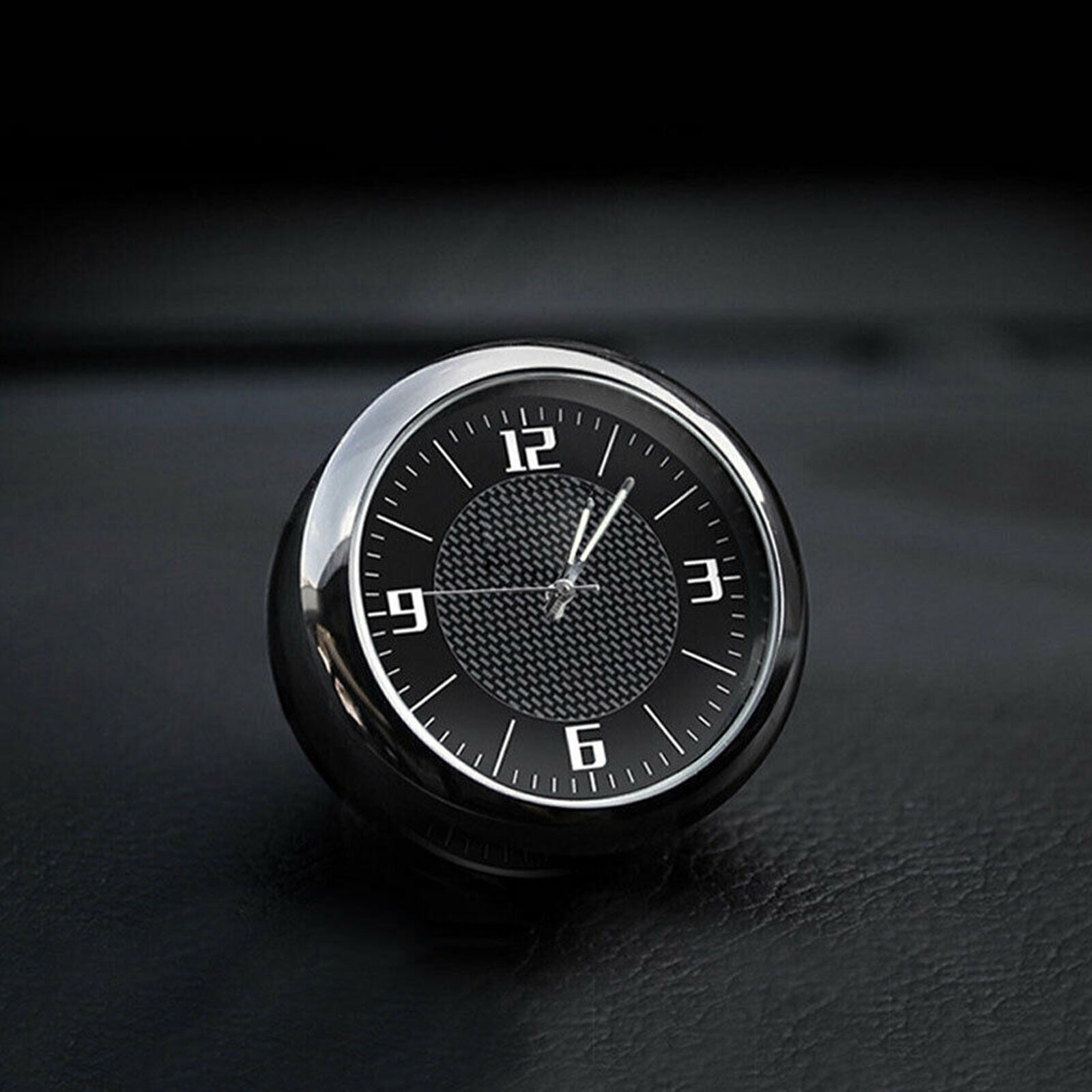 Air Vent Outlet Universal Round Car Clock Quartz Gauge Luminous Needle Auto Mini