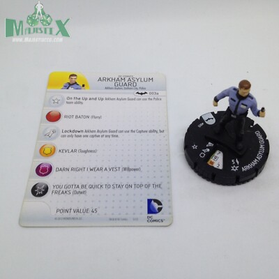 Heroclix Batman set Arkham Asylum Guard #003 Common figure w/card!