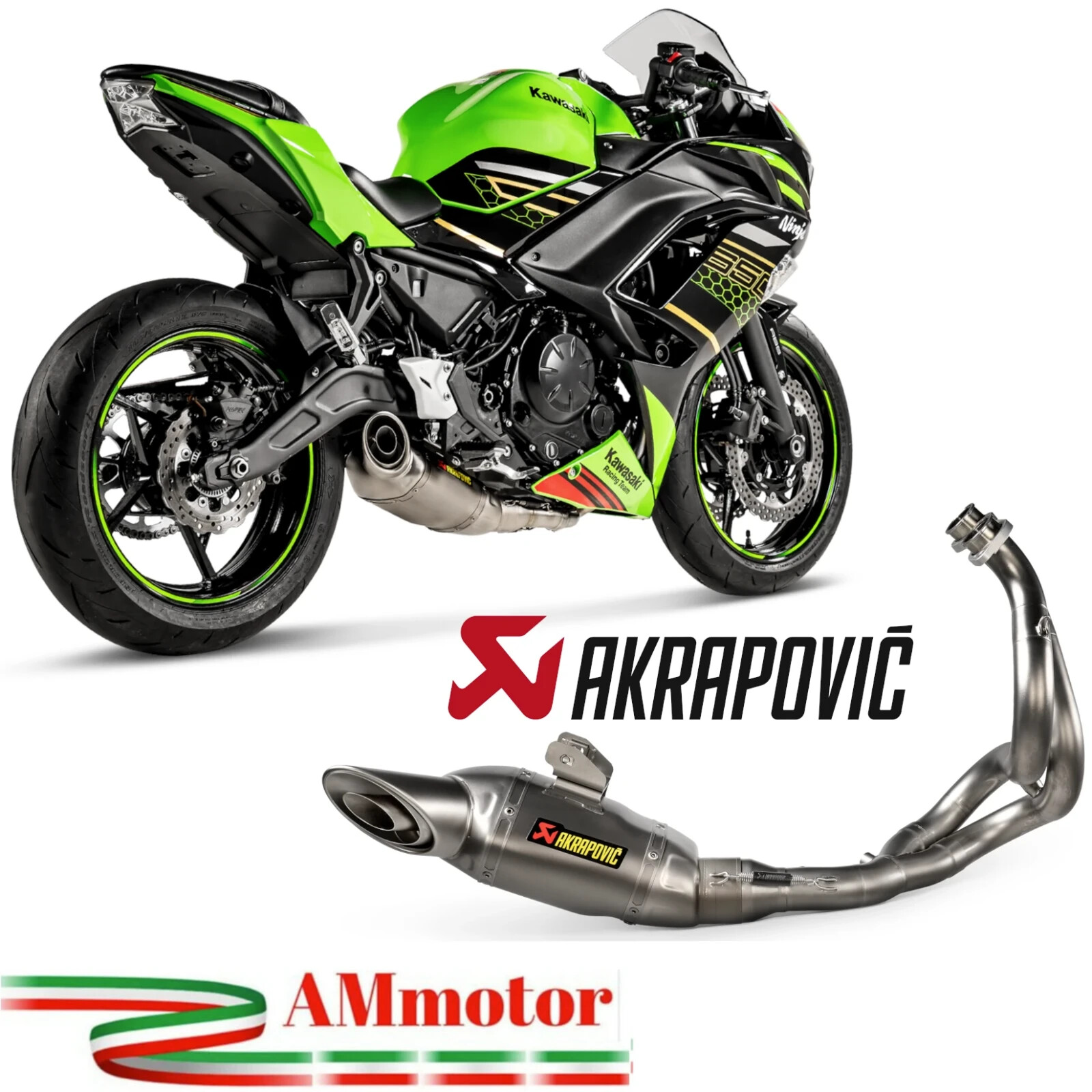 アキ。 Complete Exhaust Akrapovic Kawasaki Ninja 650 2025 For