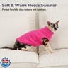 PUMYPOREITY Fleece Sphynx Cat Clothes, Warm Thick Cat Sweater, Soft Winter Coat for Hairless Cats, Cold Weather Pet Sweater for Dogs and Cats, Pink, L