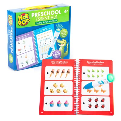 Educational Insights Hot Dots Preschool Workbook Reading & Math Essentials - ...