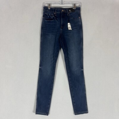 Express NEW Skinny High Rise Jeans Womens 6R Blue Dark Wash Soft Modern Vintage