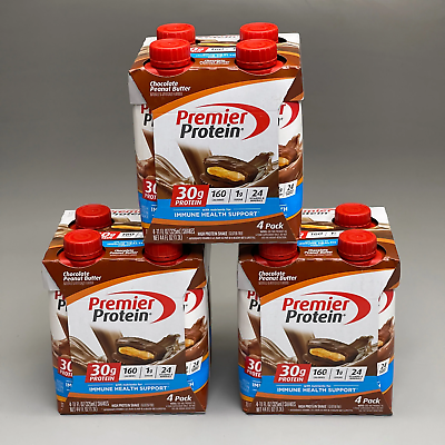 PREMIER PROTEIN 12-PK Shake Chocolate Peanut Butter 30g Protein 11 oz BB 05/24