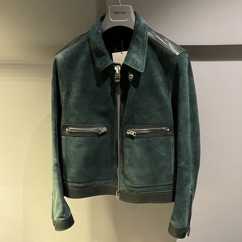 Pre-owned Tom Ford Suede Jacket In Medium And Large In Green