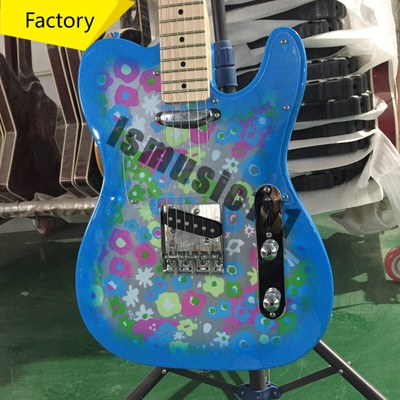 Blue TL Electric Guitar Basswood Body Maple Neck&Fretboard Chrome Parts 21Frets