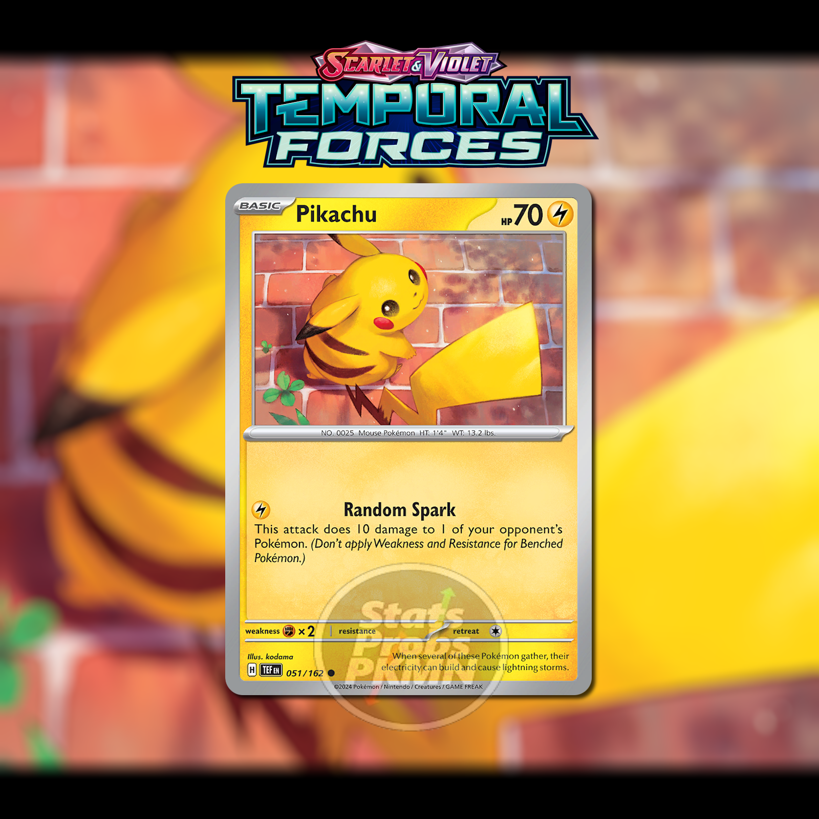 Pikachu 051/162 Temporal Forces Common Pokemon Card NM | eBay