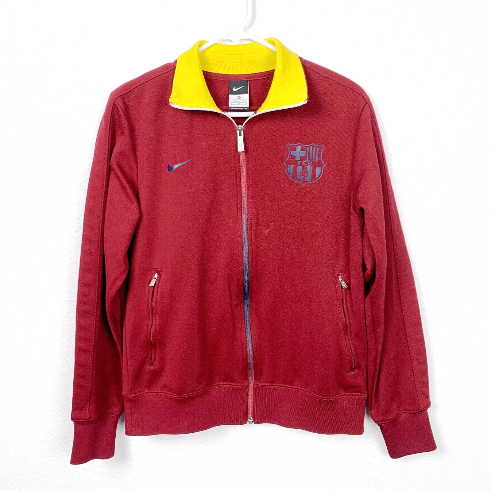 FC Barcelona Nike ジャージ 8番 Mサイズ Nike Barca Barcelona FCB Training Full Zip Red Jacket Mens