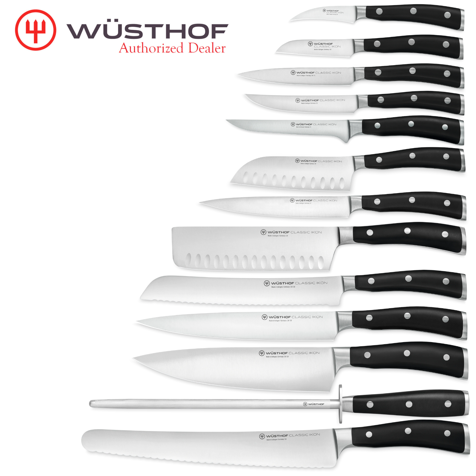 Wusthof Classic Ikon Series Carbon Stainless Steel Knife Sets, Authorized Dealer