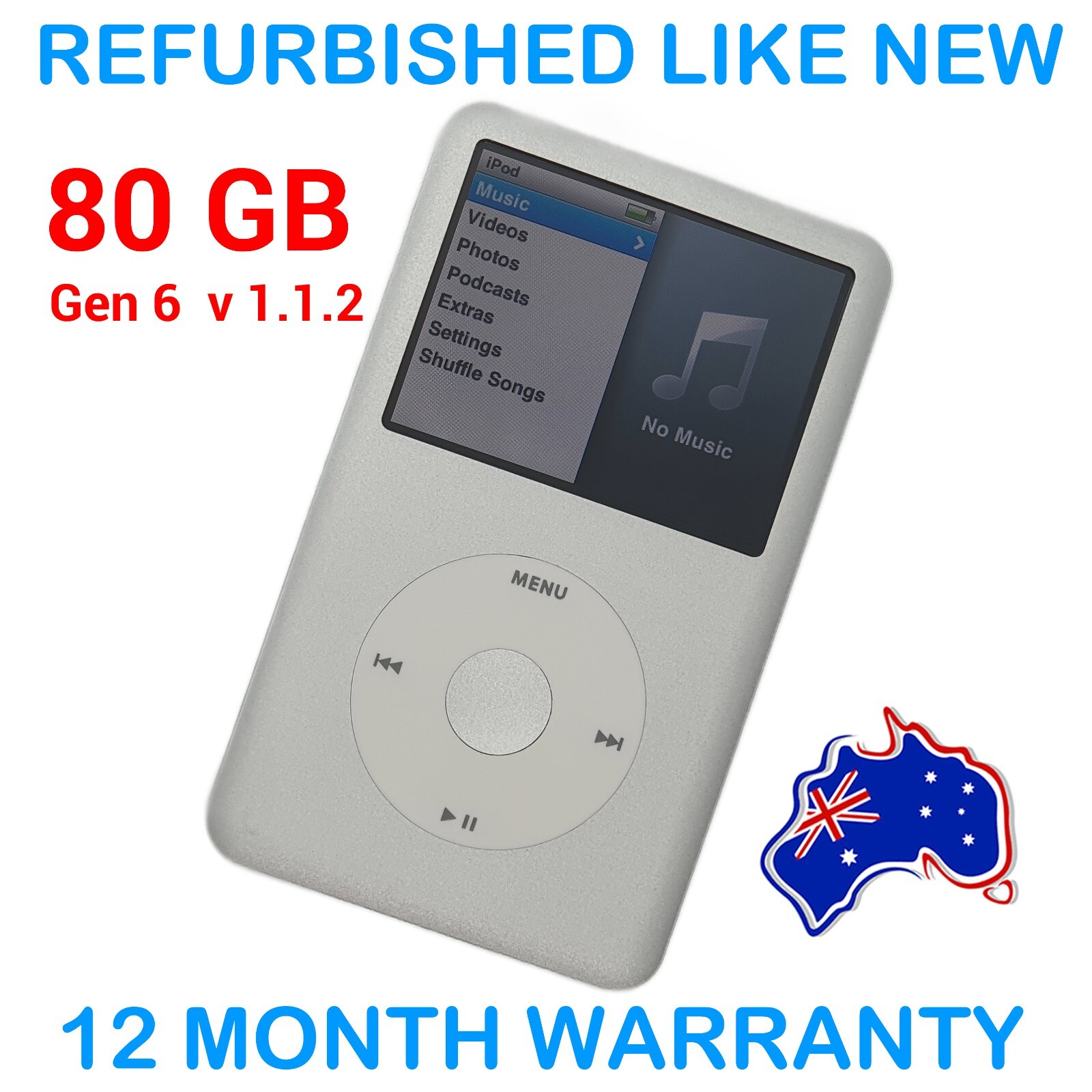 Apple IPOD CLASSIC - - 6th Gen (Slim) - - Silver - - 80GB Apple IPOD CLASSIC - - 6th Gen (Slim) - - Silver - - 80GB
