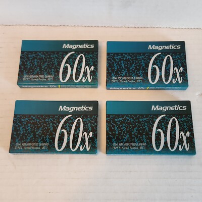 4 Magnetics 60x FACTORY SEALED, High-Speed Dubbing, Type I Normal Magnetic Tape