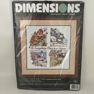 NOS Dimensions A Season for Everything Stamp Cross Stitch Kit Made In USA 1998