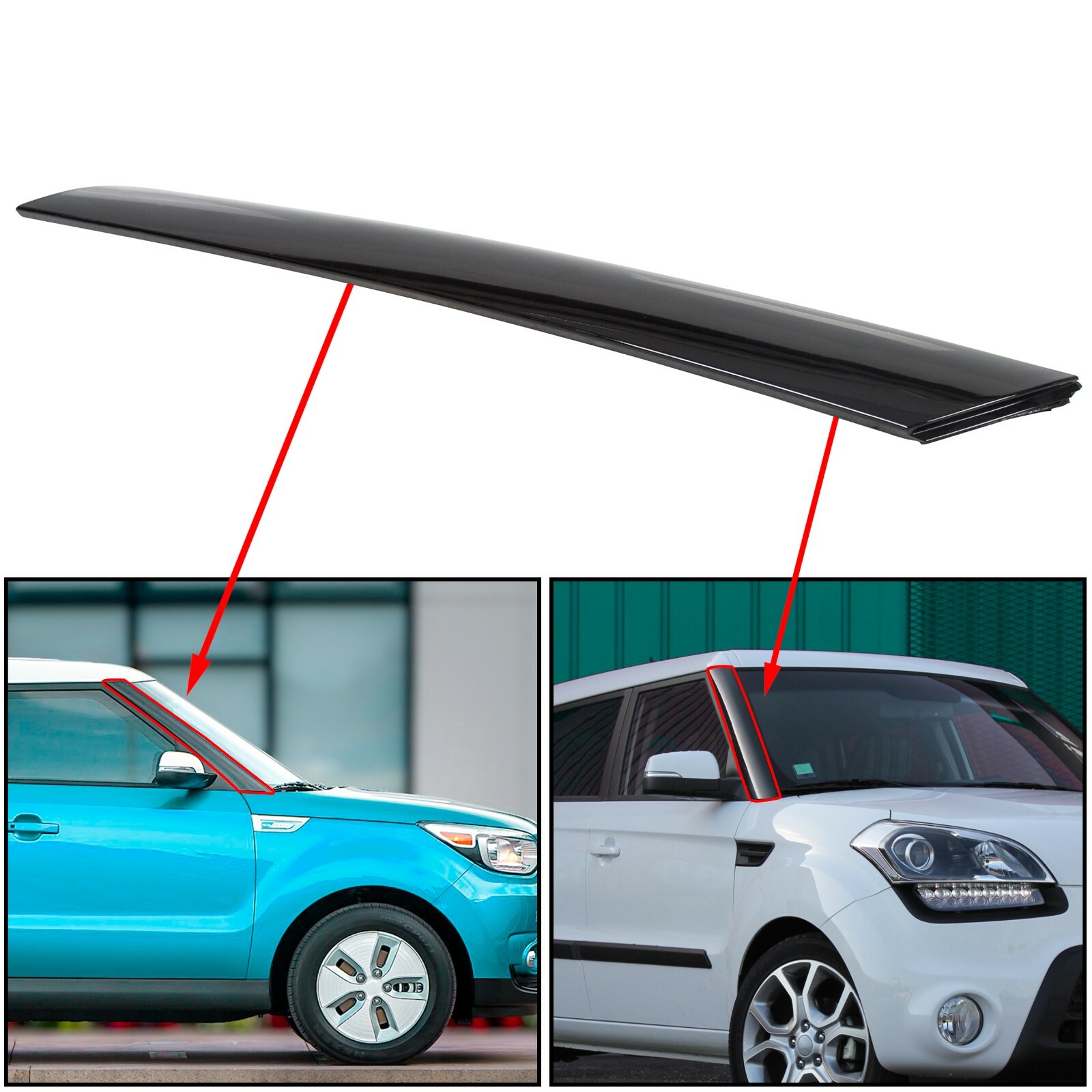 Windshield Pillar Trim For 1013 Soul Exterior Molding Garnish Right