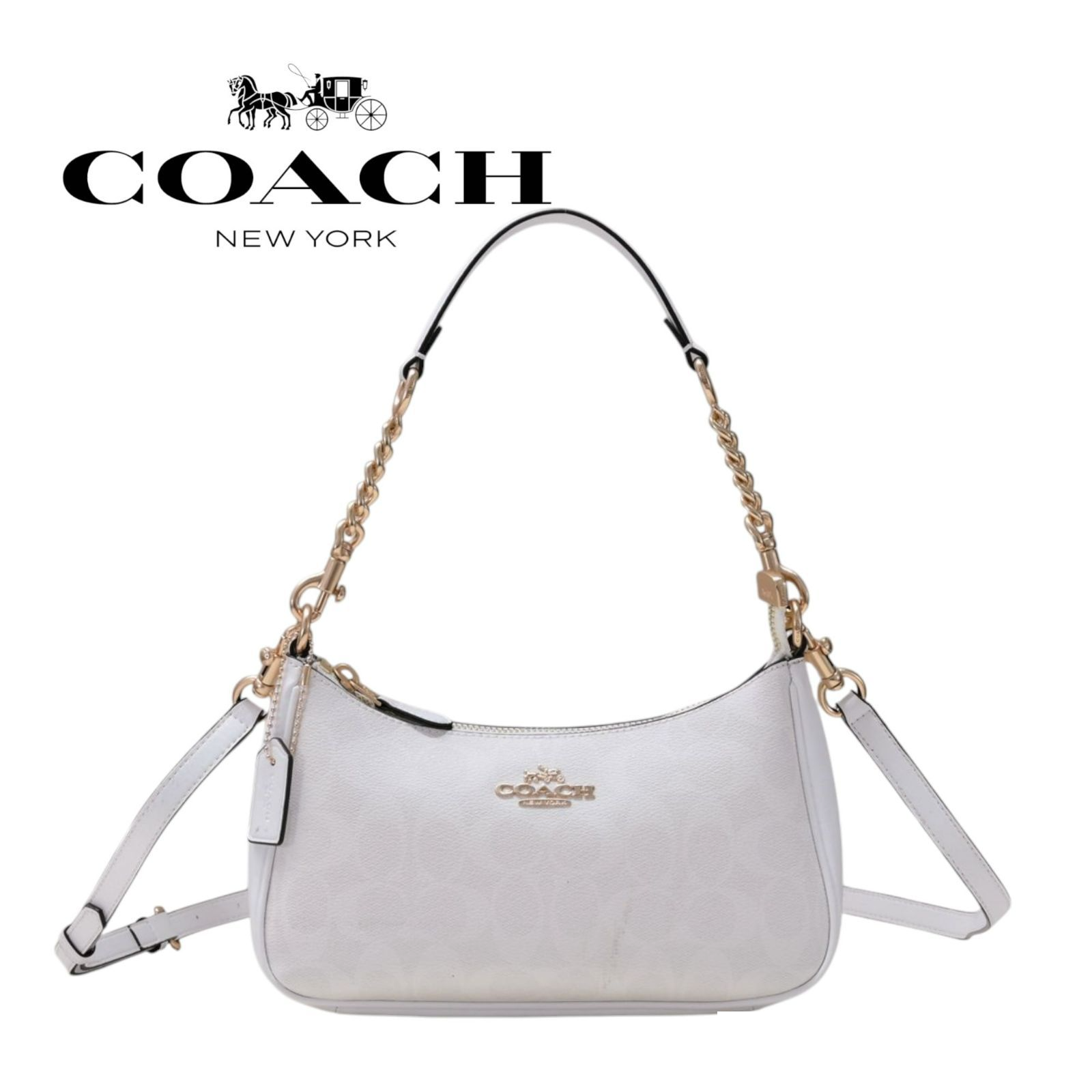 COACH ホワイトレザーベルト COACH OUTLET｜【公式】ハーネス バックル カット トゥ サイズ