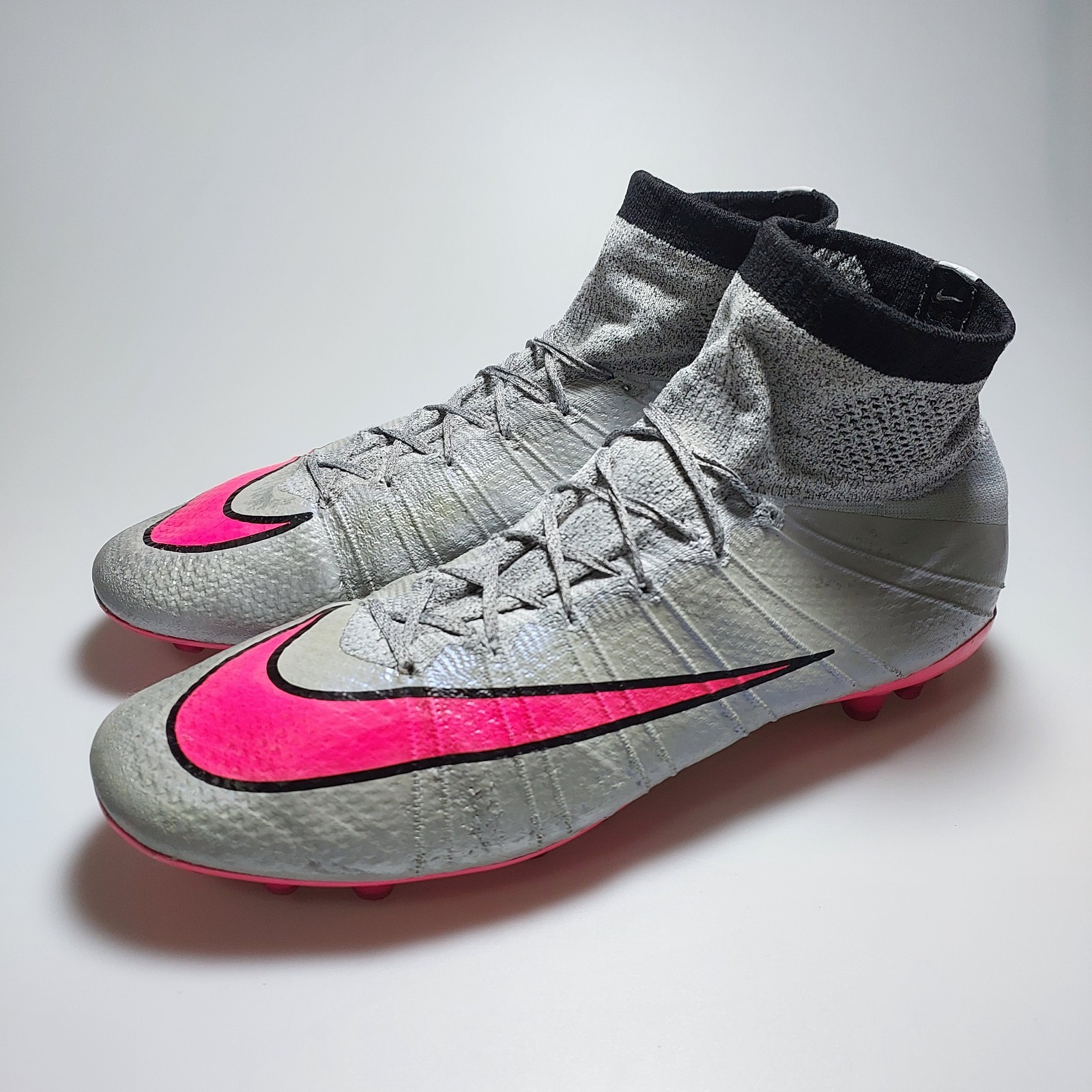 NIKE Mercurial Superfly Ⅳ CR AG-R 27 NIKE Mercurial Superfly IV 4 CR7 AG-R Silver Soccer Cleats