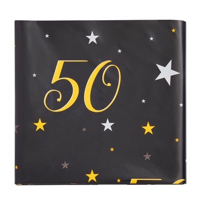 3 Pack 50th Birthday Tablecloth Party Decorations, 54x108 Plastic Table Covers