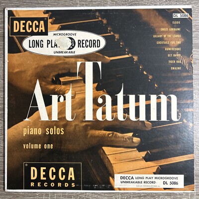 ART TATUM: Piano Solos, Vol. 1 DECCA 12'' LP 33 RPM 1949 Release Great Condition