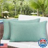 OTOSTAR Pack of 2 Decorative Outdoor Waterproof Throw Pillow Covers 12x20 Inch Garden Pillow Cases Outdoor Pillow Covers Cushion Case Patio Pillow Shells for Sofa Couch Tent Bench Decor (Mint)