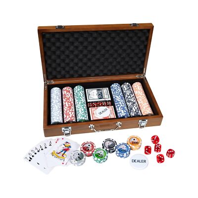 MEIOCION 300pcs Poker Chips Game Set Numbered Poker Chips Delux Chips Case