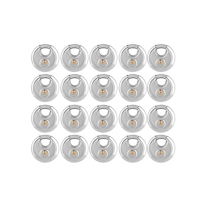 20-PACK Discus Padlocks Keyed Alike, 2-3/4 inch Wide, Stainless Steel 304 Rou...