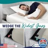 EPHEDORA Bed Wedge Pillow for Headboard Gap Filler Queen Size - High Density Memory Foam Headboard Pillow Wedge Prevents Items Falling - Triangle Mattress Spacer with Pockets