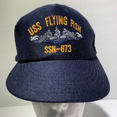 USS Flying Fish SSN-673 VTG Trucket Hat Cap Mesh Snap Back